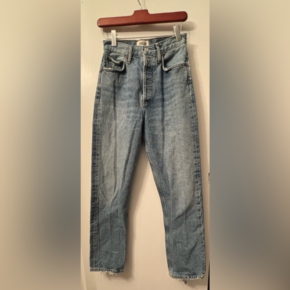 AGOLDE 90'S Pinch Waist High-Rise Straight Jeans Endless Blue - Picture 4 of 10